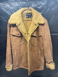 Vintage Towncraft Plus Tan Suede Sherpa-lined Western Jacket SZ 38 Lot #314