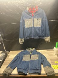(2) Vintage Denim Blanket Lined Jackets Lot #318