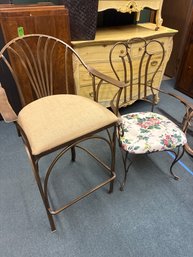 (2) Heavy Metal Decorative Chairs Lot #33