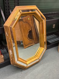 Vintage Multi Pane Mirror Solid Wood Lot #40