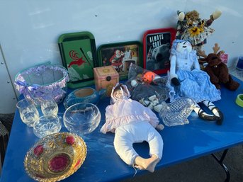 Holiday Decor, Serving Trays, Glass & More Lot #79