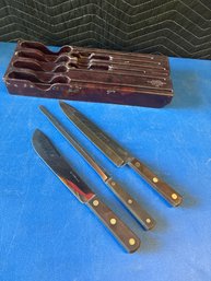 Cutco 4PC Knife & Holder Collection Lot #91