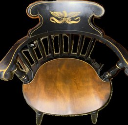 S. Bent & Bros. Windsor-style Chair, Likely A Colonial-style Pub Or Dining Chair, Featuring A Black Painted Fi