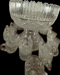Incredible Leaded Glass Crystal Punchbowl Set - VERY HIGH-END!