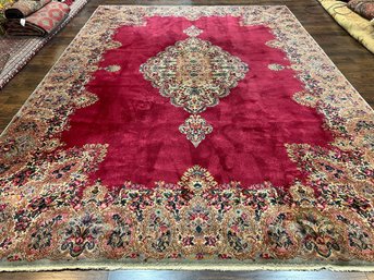 88 X 12 Karastan Rug Red Kirman #762, Vintage Karastan Rug, Original 700 Series, 100% Wool