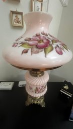 Vintage Mid-Century Hurricane Floral Lamp