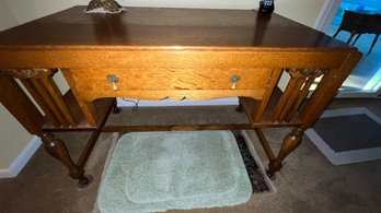 Vintage Oak Writing Desk RECTANGULAR OAK LIBRARY TABLE, American, Late