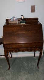 Vintage Secretary Desk With Accessories