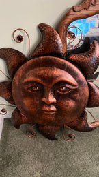 Sun Face Copper Bronze Wall Art Sculpture Decor For Indoor Outdoor