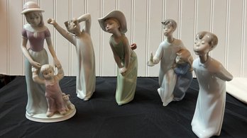 5 Piece Lladro Figurine Collection - Made In Spain