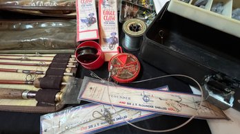 Fishing Gear - Vintage Portable Rods, Lures, Sinkers & Old Pal Tackle Box
