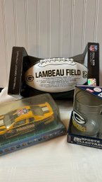 Green Bay Packers 50th Anniversary Football, Beer Mug, Special Edition Football With Boxes