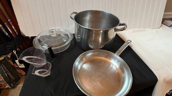 Tools Of The Trade Frying Pan & Stock  Pot, Anchor Hocking Casserole Dish, Vintage Measuring Cups