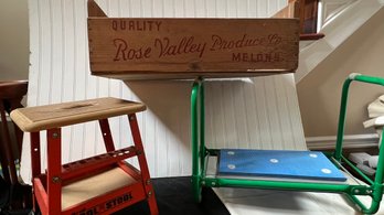 Draper 64970 Heavy Duty Gardening Kneeler, Chippy Orange Tool Stool, Fruit Crate