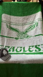 Set Of 2 Philadelphia Eagles Memorabilia Throw Blanket & Baseball Cap