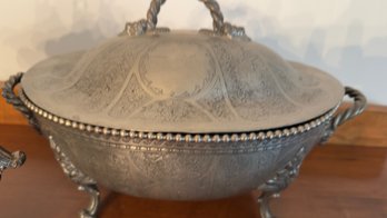 Continental Silverlook Hammered Aluminum Covered Serving Dish