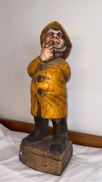 VINTAGE 60'S ALFCO RESIN HAND-PAINTED SAILOR STATUE NEW YORK 24' TALL