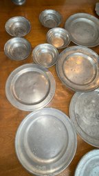 Huge Pewter Plate And Bowl Collection