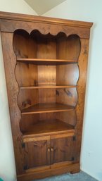 Vintage Solid Knotty Pine Custom Corner Cabinet - Rustic Country American