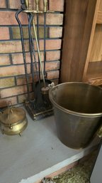 Fireplace Accessories Smudge Pot, Brass Bucket & Tools
