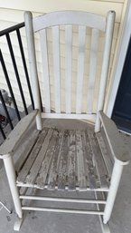 Solid Wood White Porch Rocker