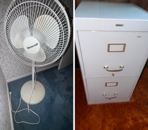 Metal Filling Cabinet & Duracraft Pedestal Fan