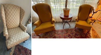 Windsor High Wingback Chair Collection Lot Of 3!