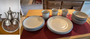 Big Pewter And Quality Dish Set
