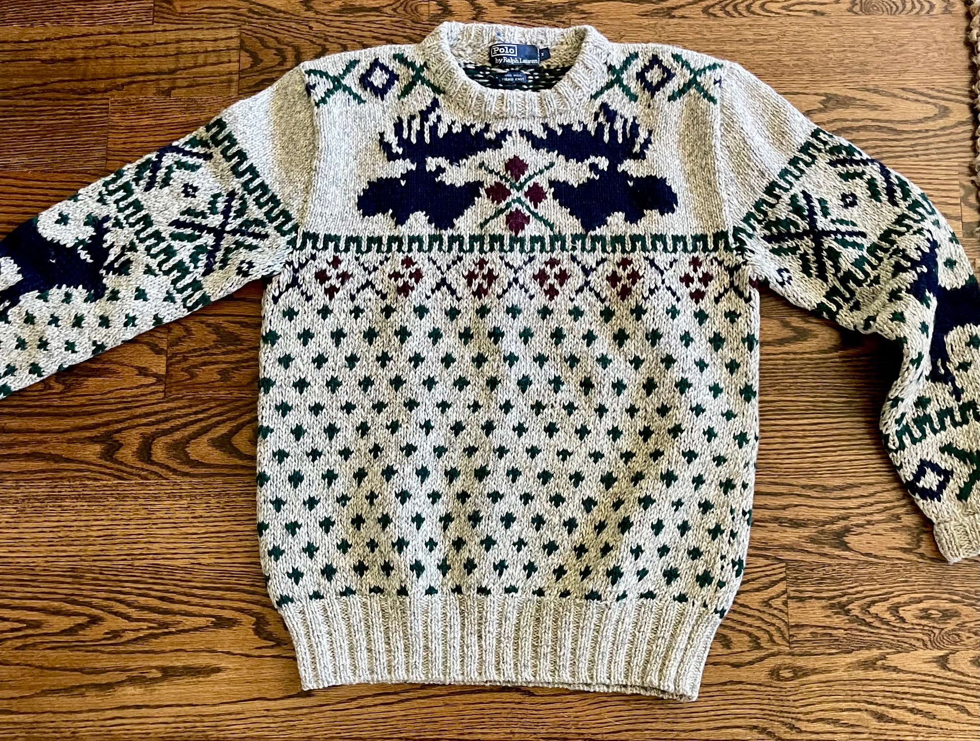 Vintage 80's Ralph Lauren Polo Blue Label 100 Percent Wool Sweater