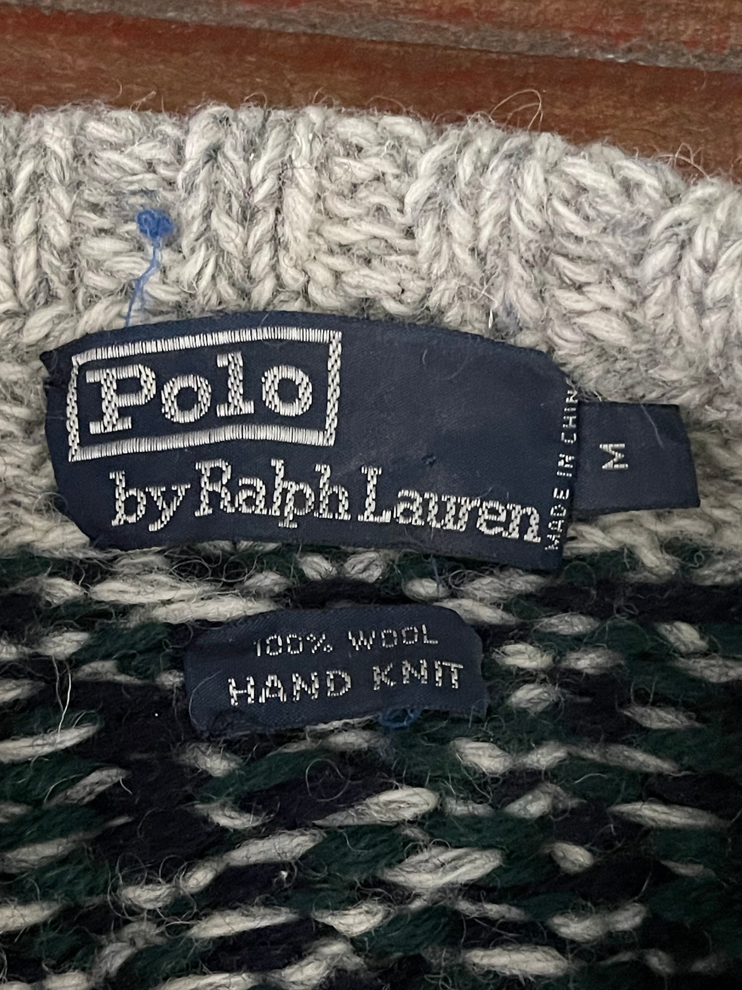 Vintage 80's Ralph Lauren Polo Blue Label 100 Percent Wool Sweater