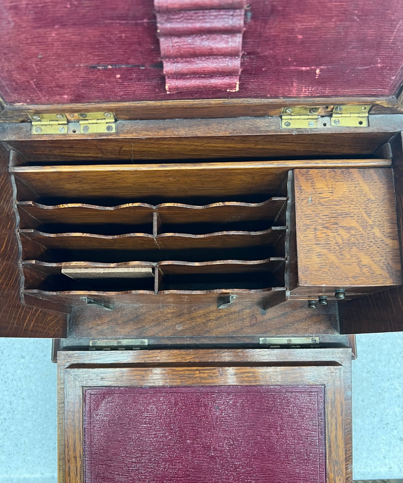 Antique Edwardian Oak Stationary Box #54356 | Auctionninja.com