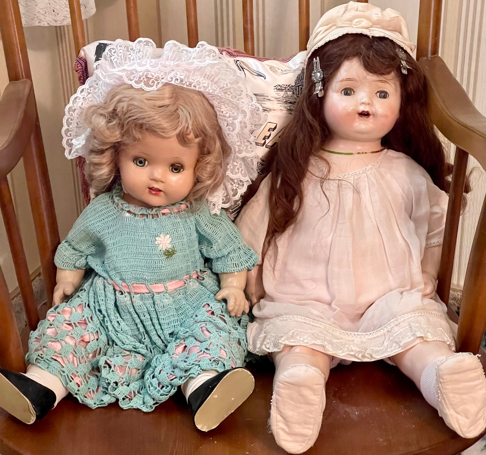 Antique Composite Baby Dolls Brown Hair Doll Century Doll Co