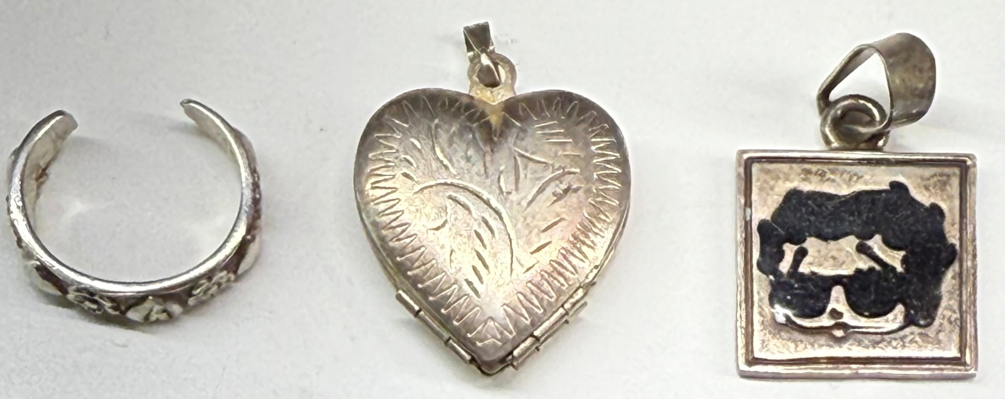 Vintage Sterling Silver Mexico Betty Boop Pendant - 925 Toe Ring