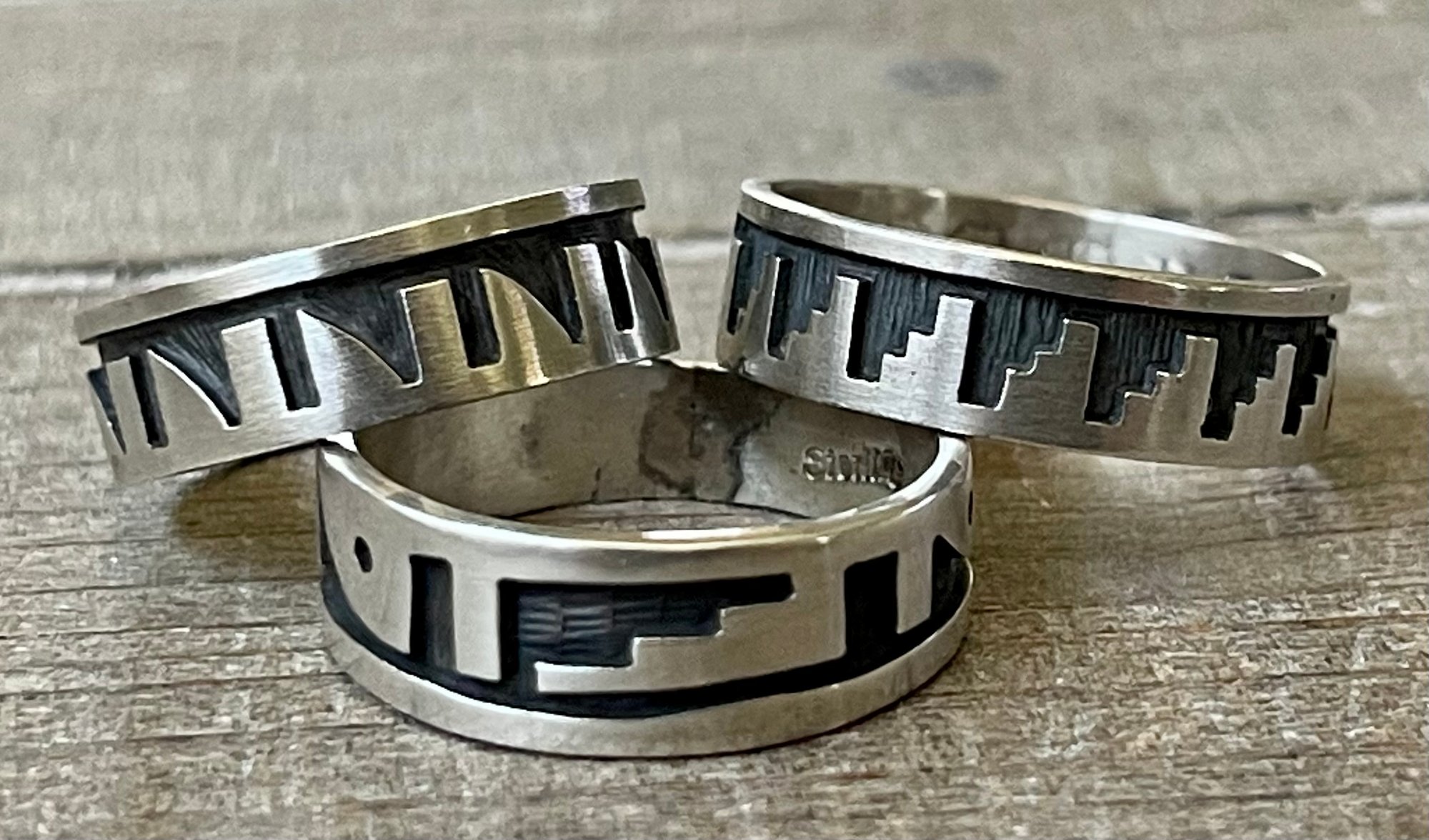 2 Jesse Josytewa And 1 Cyrus Josytewa Hopi Overlay Sterling Silver 
