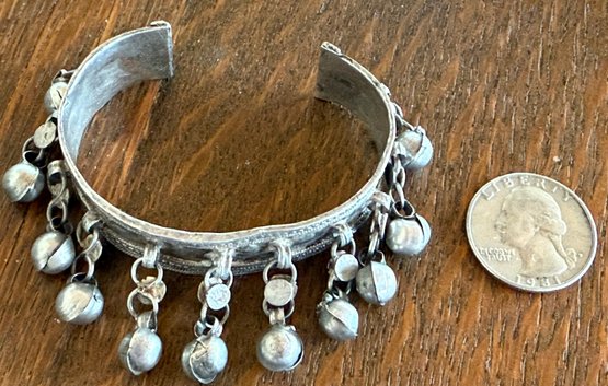 Fine Antique Bedouin Egyptian Silver Bell Anklet Or Bracelet
