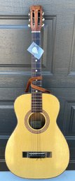 Vintage Harmony 6 String Acoustic Guitar With Leather Stap