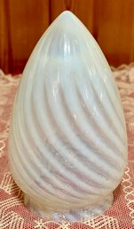 Antique French Opalescent Art Glass Swirl Lamp Shade