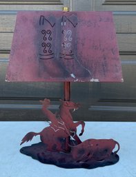 Rustic Metal 17' Cowboy Table Lamp