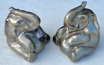 Pair Of PM Craftsman Metal Elephant Book Ends Eaton Park Florida