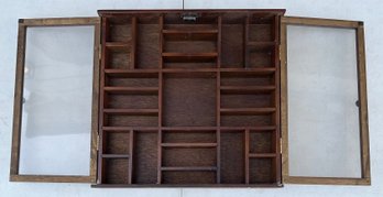 17.5' Wooden Curio Display Wall Hanging 2 Door Cabinet