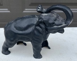 Vintage Cast Iron Elephant Coin Bank