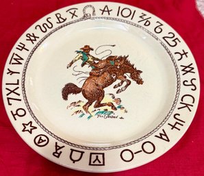 Wallace China Westward Ho Rodeo Pattern 10.75' Plate By Jill Goodin