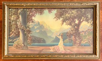 Vintage R. Atkinson Fox ' Damn' Lithograph Print In Glass Front Wood Frame