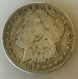 1898 Silver Morgan Head Dollar Coin