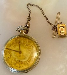 Antique Illinois Pocket Watch 25 Year Gold Filled Case W Gold Filled Watch Fob 3957643