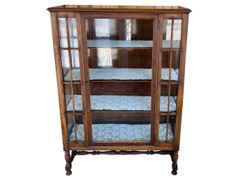 Arts And Crafts Style Single Door Glass Cabinet With Key