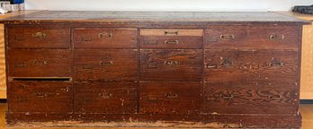Large Antique French Oak Apothecary Cabinet  (as Is)