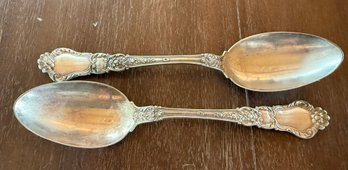 (2) Antique Gorham Hollister Sterling Silver Serving Spoons - Total Weight 155.81 Grams