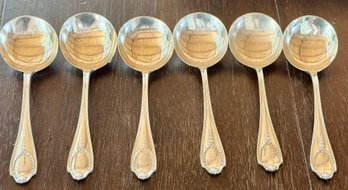 Antique C D Peacock Sterling Silver Soup Spoons - 125.14 Grams