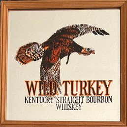 Vintage Wild Turkey Kentucky Straight Burbon Whiskey Beveled Bar Mirror